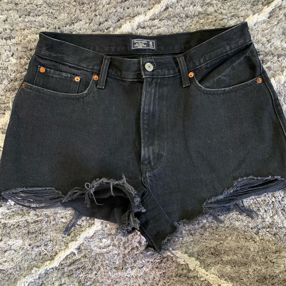 Abercrombie High Rise Black Shorts - Size 30 run small